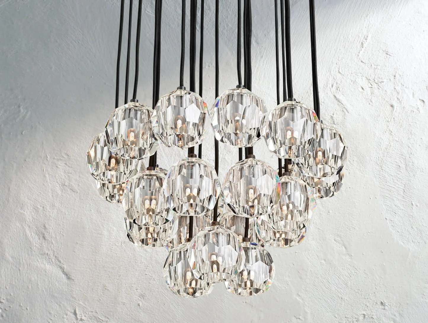 Boule De Cristal Glass Round Cluster Chandelier