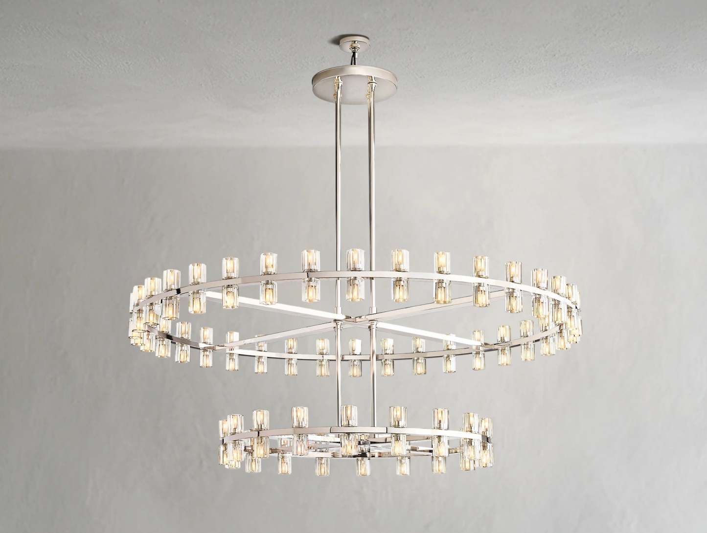 Arcachon LED Round Two-Tier Crystal Chandelier 60"