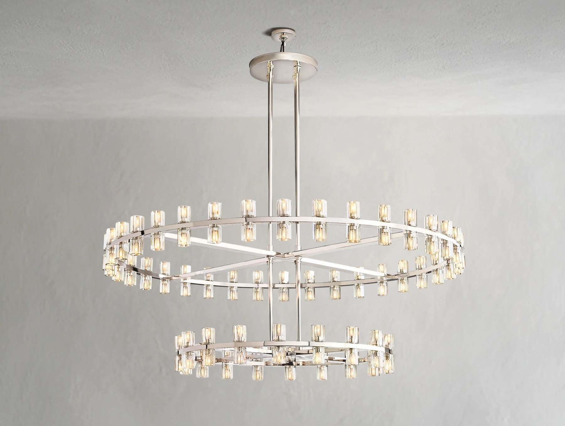 Arcachon LED Round Two-Tier Crystal Chandelier 60"