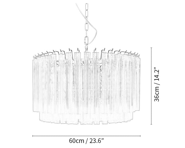 Murano Round Prisms Amber Chandelier