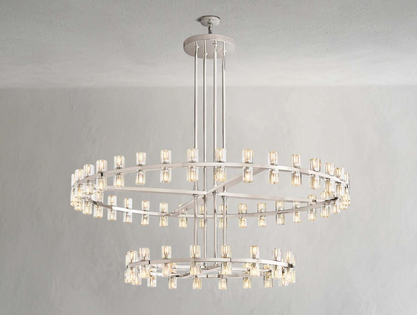 Arcachon LED Round Two-Tier Crystal Chandelier 60"