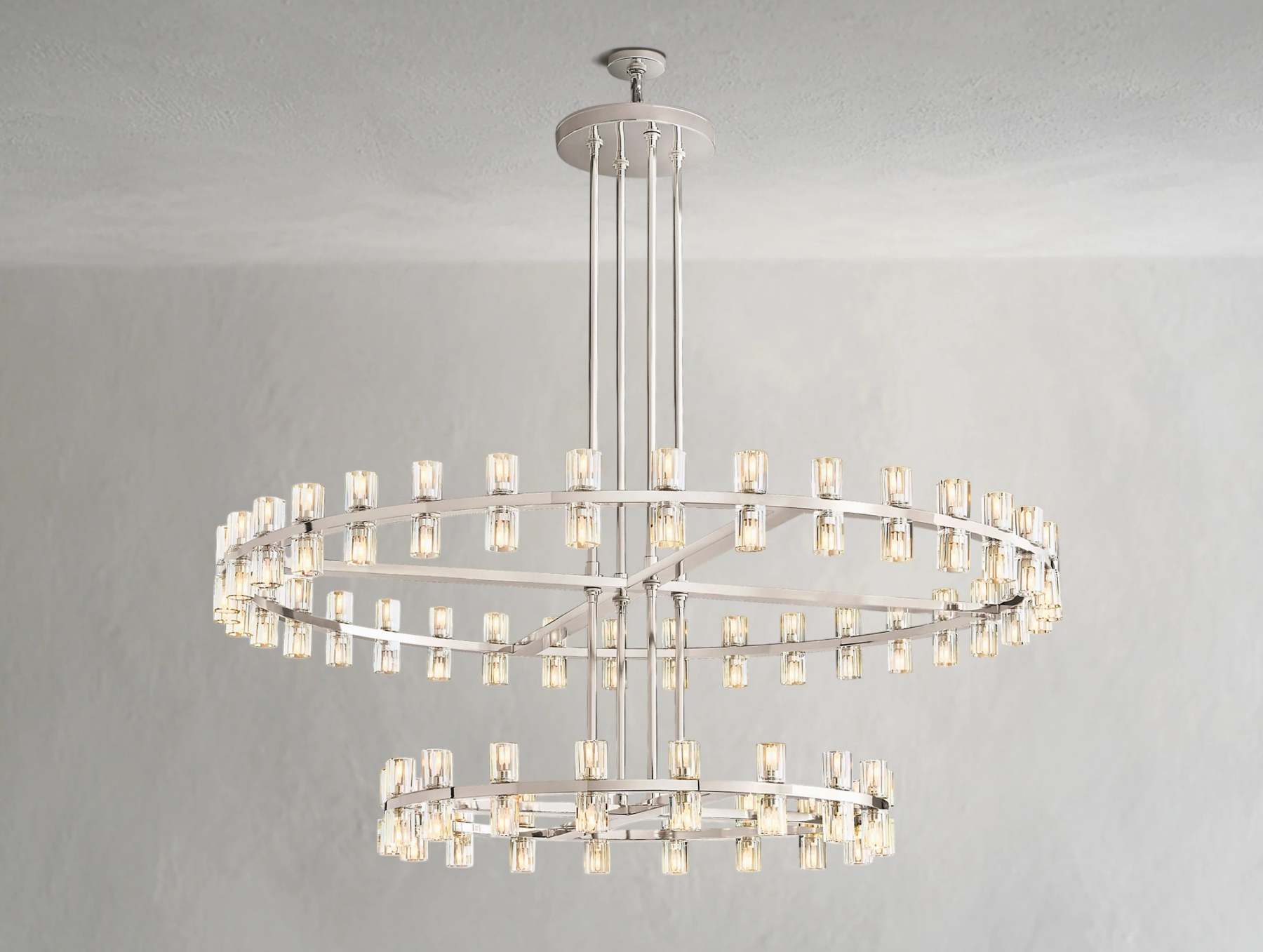 Arcachon LED Round Two-Tier Crystal Chandelier 60"