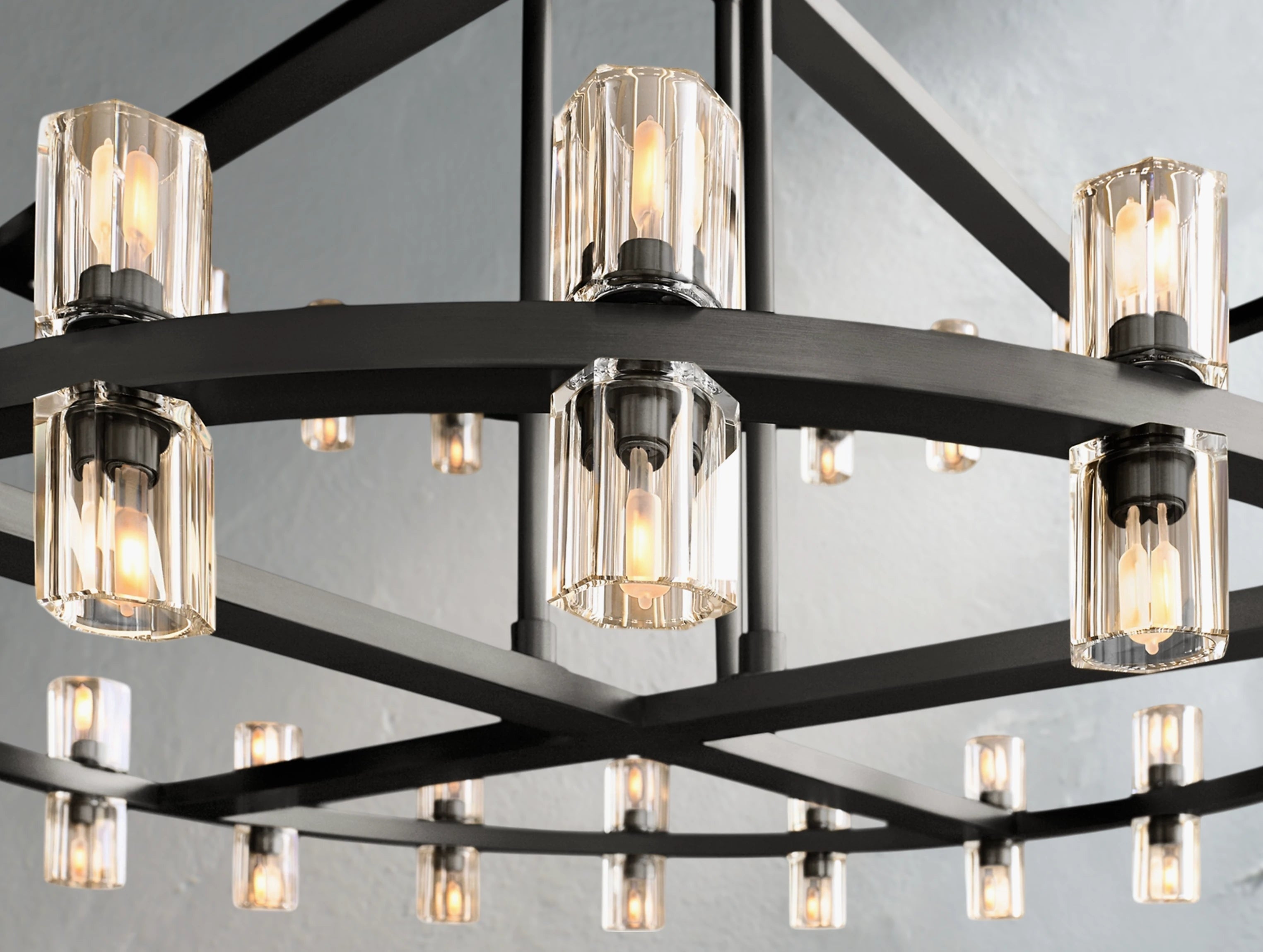 Arcachon LED Round Two-Tier Crystal Chandelier 60"