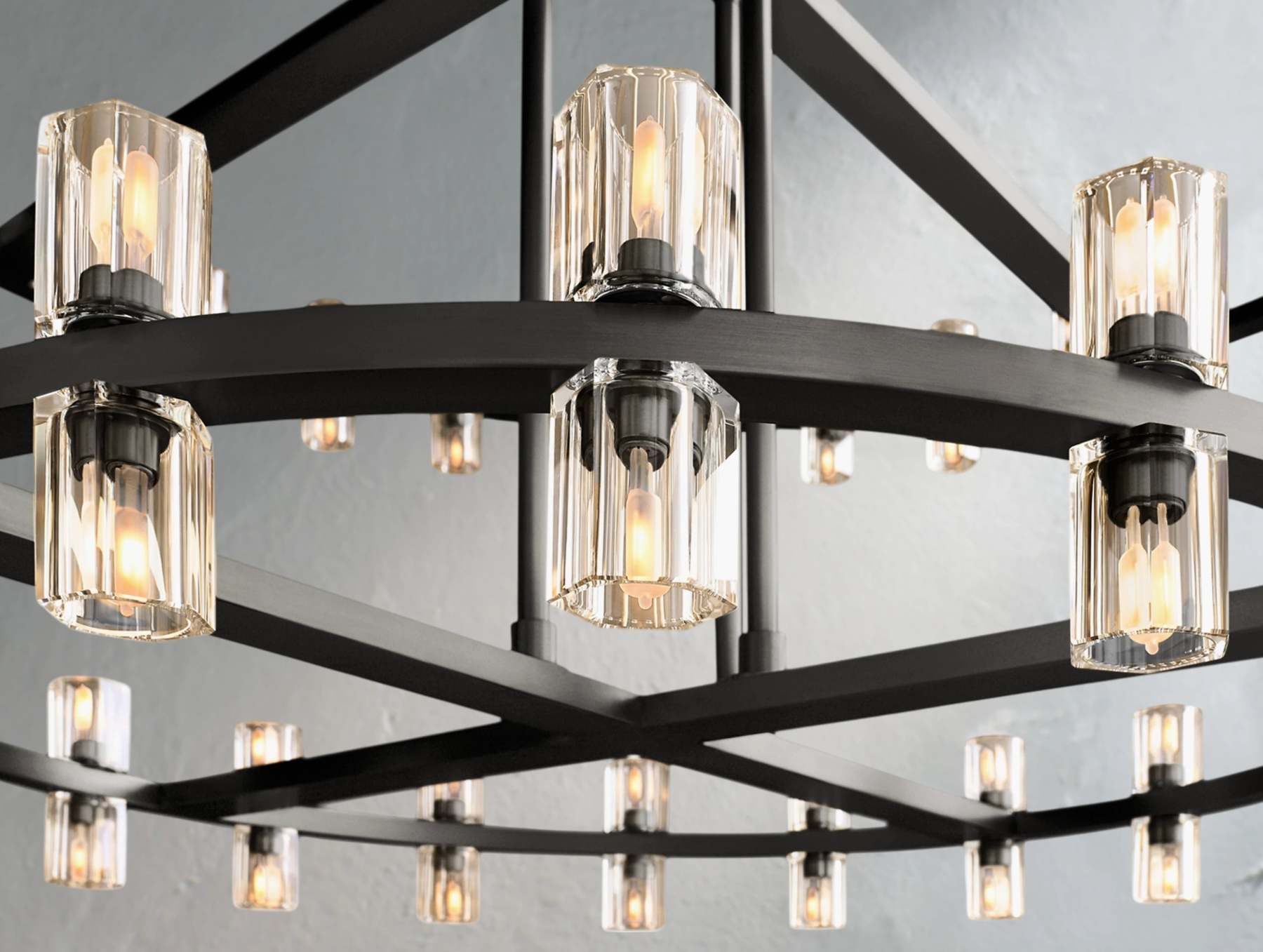 Arcachon LED Round Two-Tier Crystal Chandelier 60"