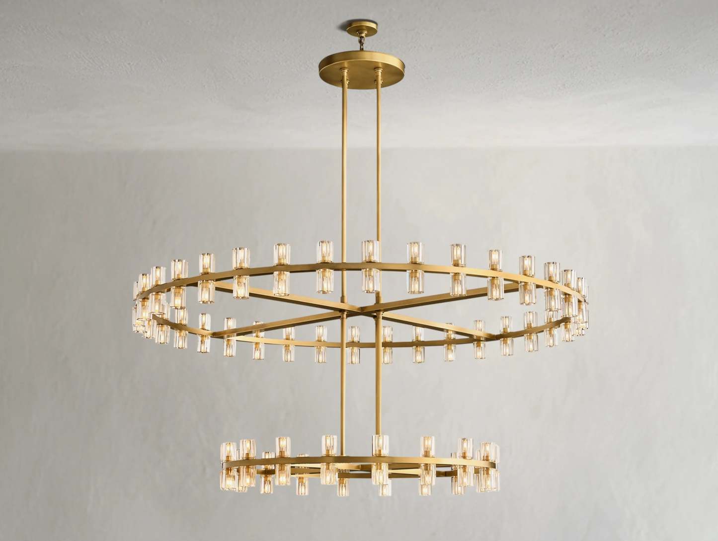 Arcachon LED Round Two-Tier Crystal Chandelier 60"