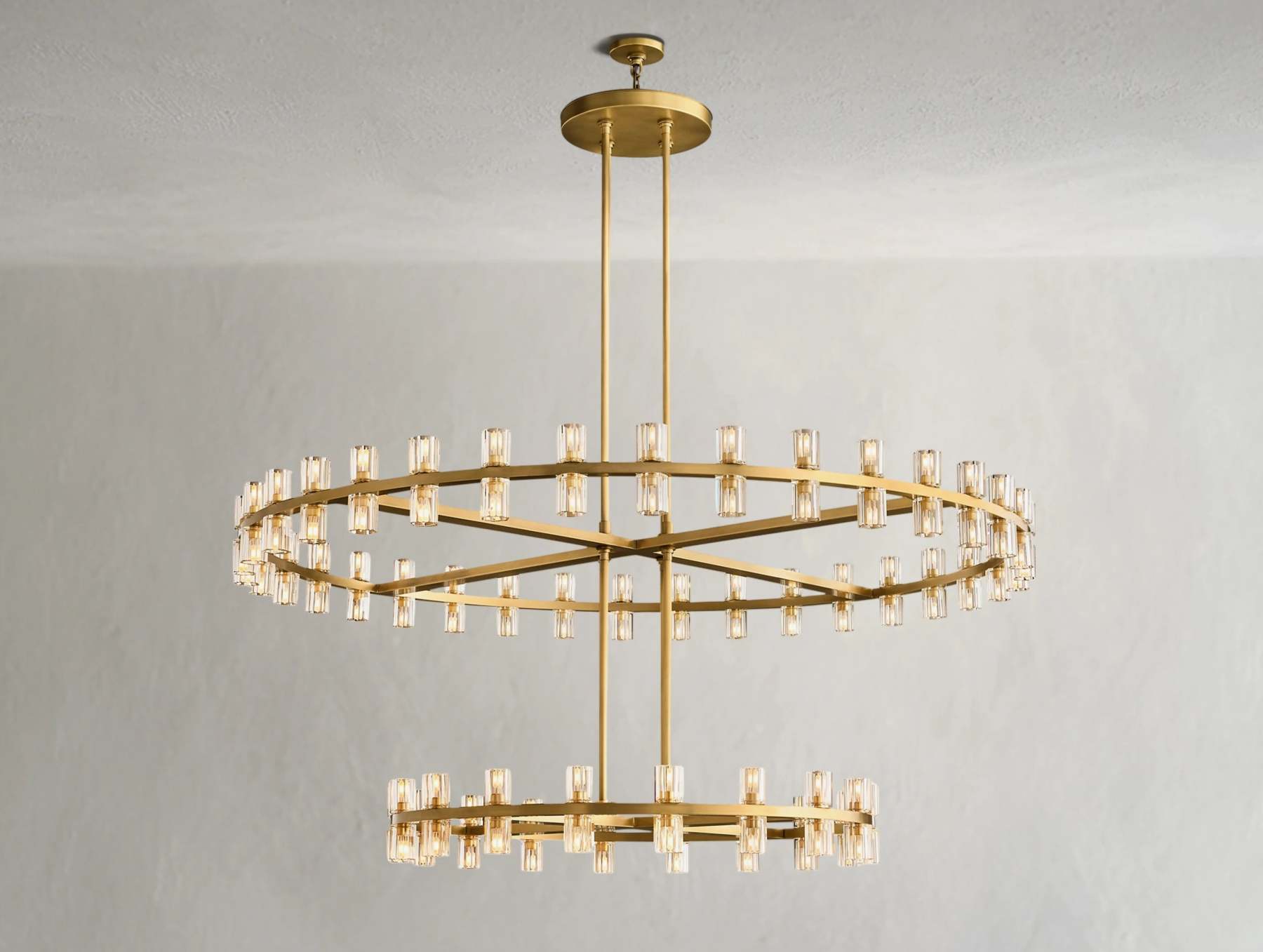 Arcachon LED Round Two-Tier Crystal Chandelier 60"