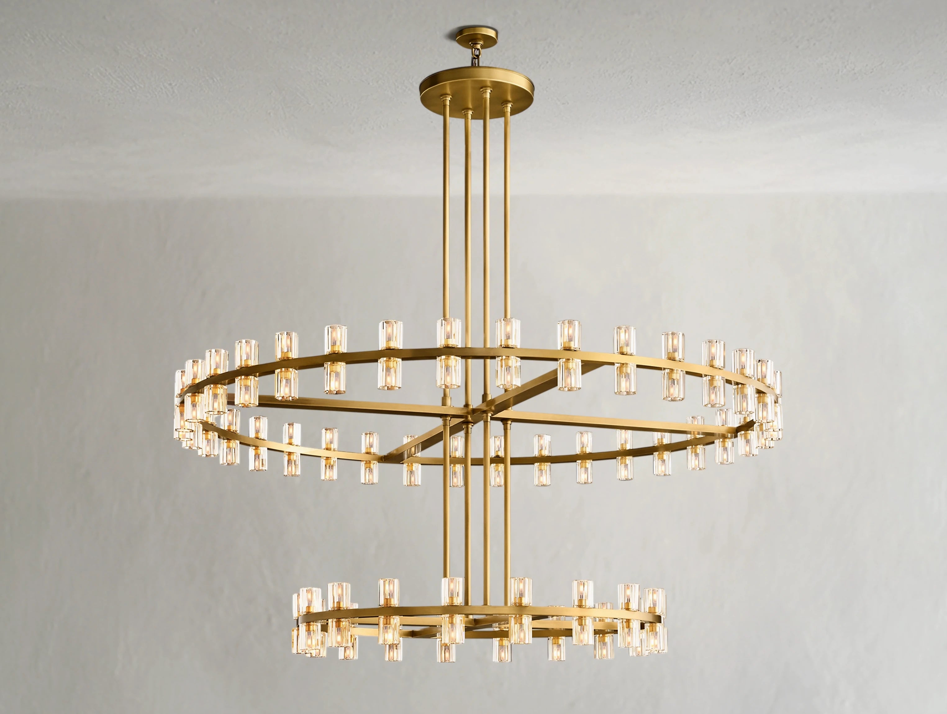 Arcachon LED Round Two-Tier Crystal Chandelier 60"