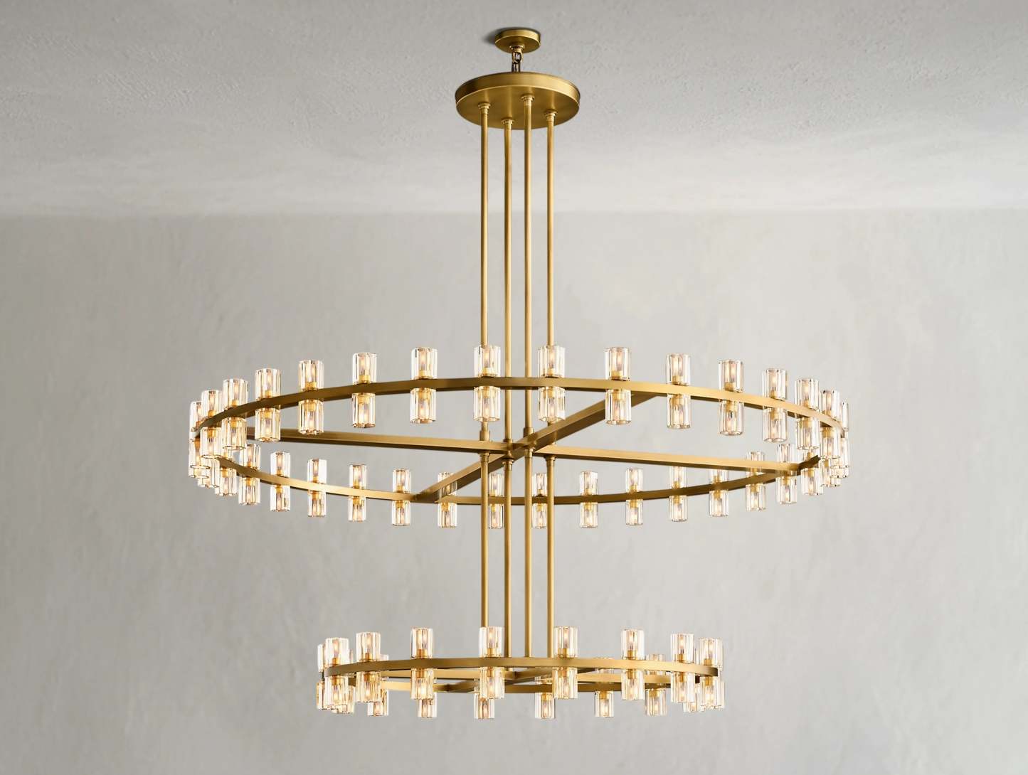 Arcachon LED Round Two-Tier Crystal Chandelier 60"