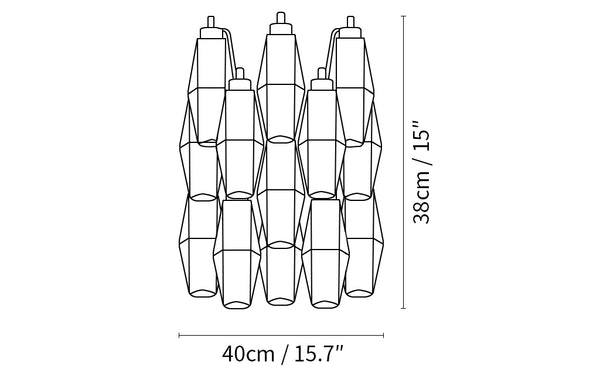 Murano Poliedri Transparent Glass Wall Sconces
