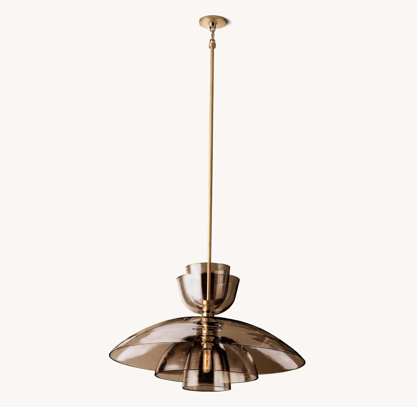 Smoked Glass Cloche Pendant Light - Blom