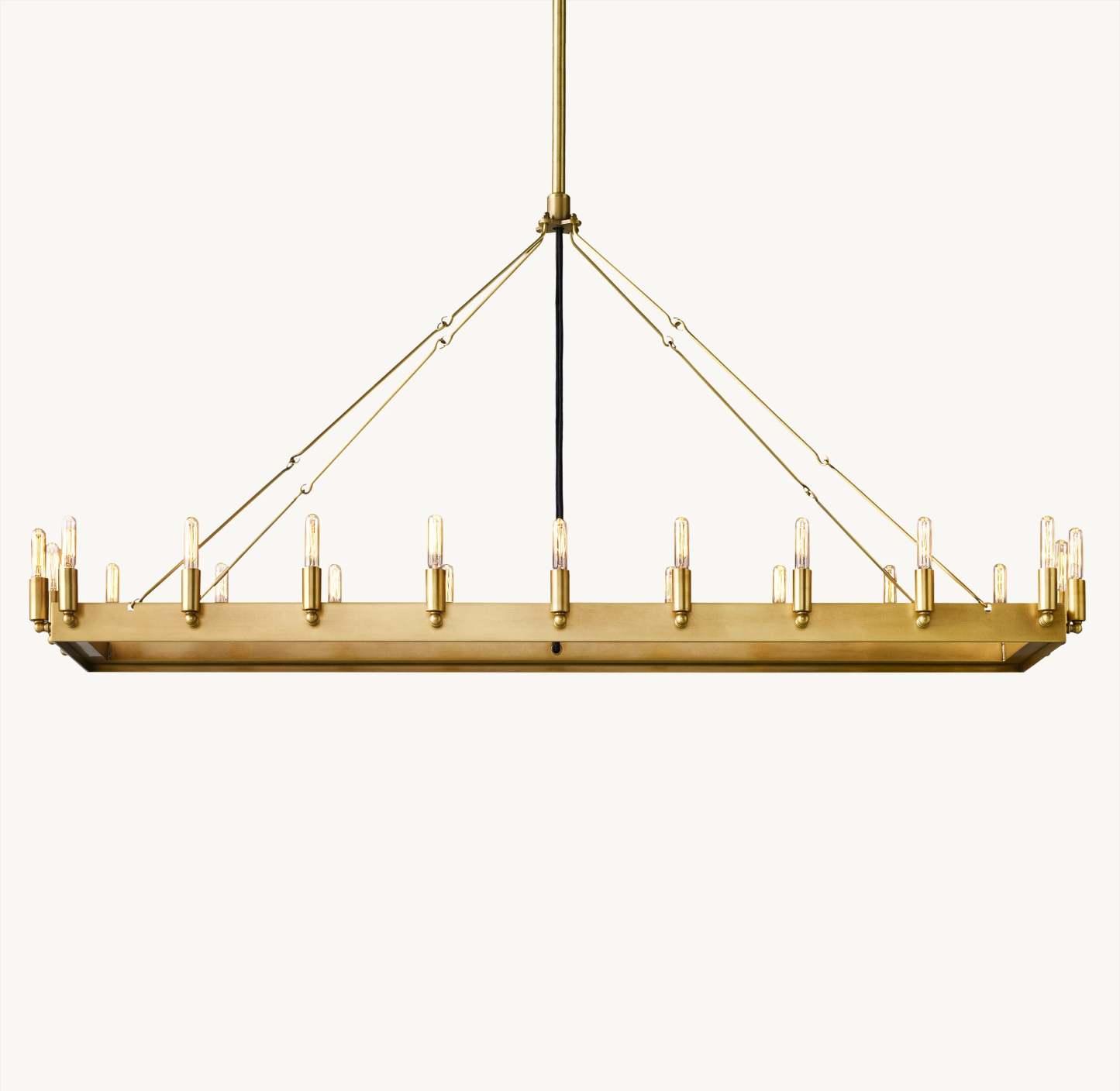 52 Inch Vintage Filament Tubular Candle Rectangular Chandelier - Camino