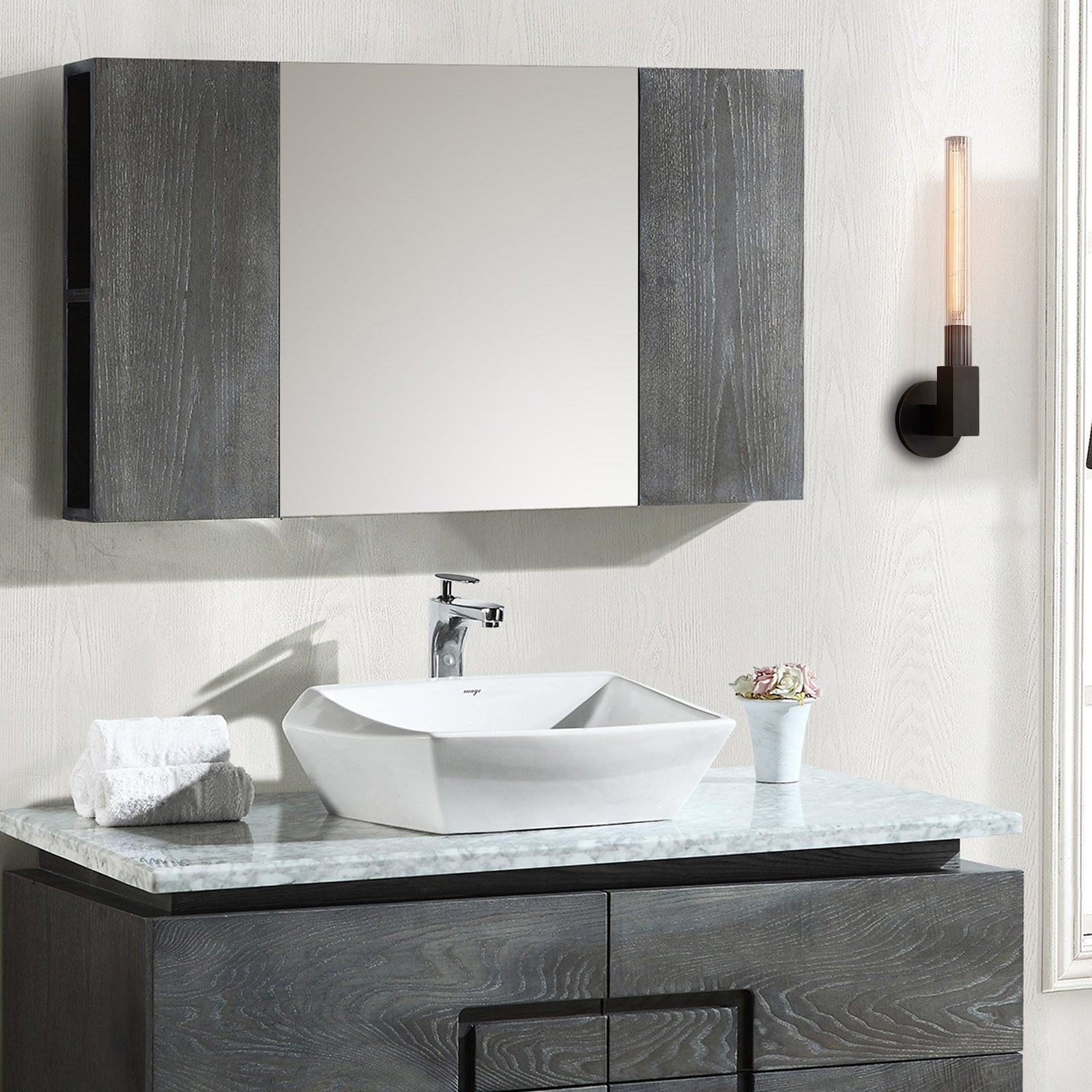 Cannele Clean Lines Candlestick Wall Sconce , Wall Lamp