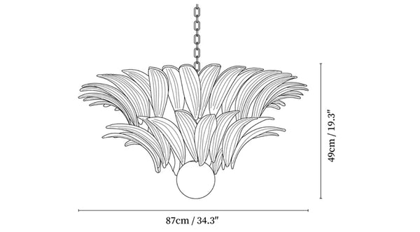 Murano Palmette Amber Chandelier