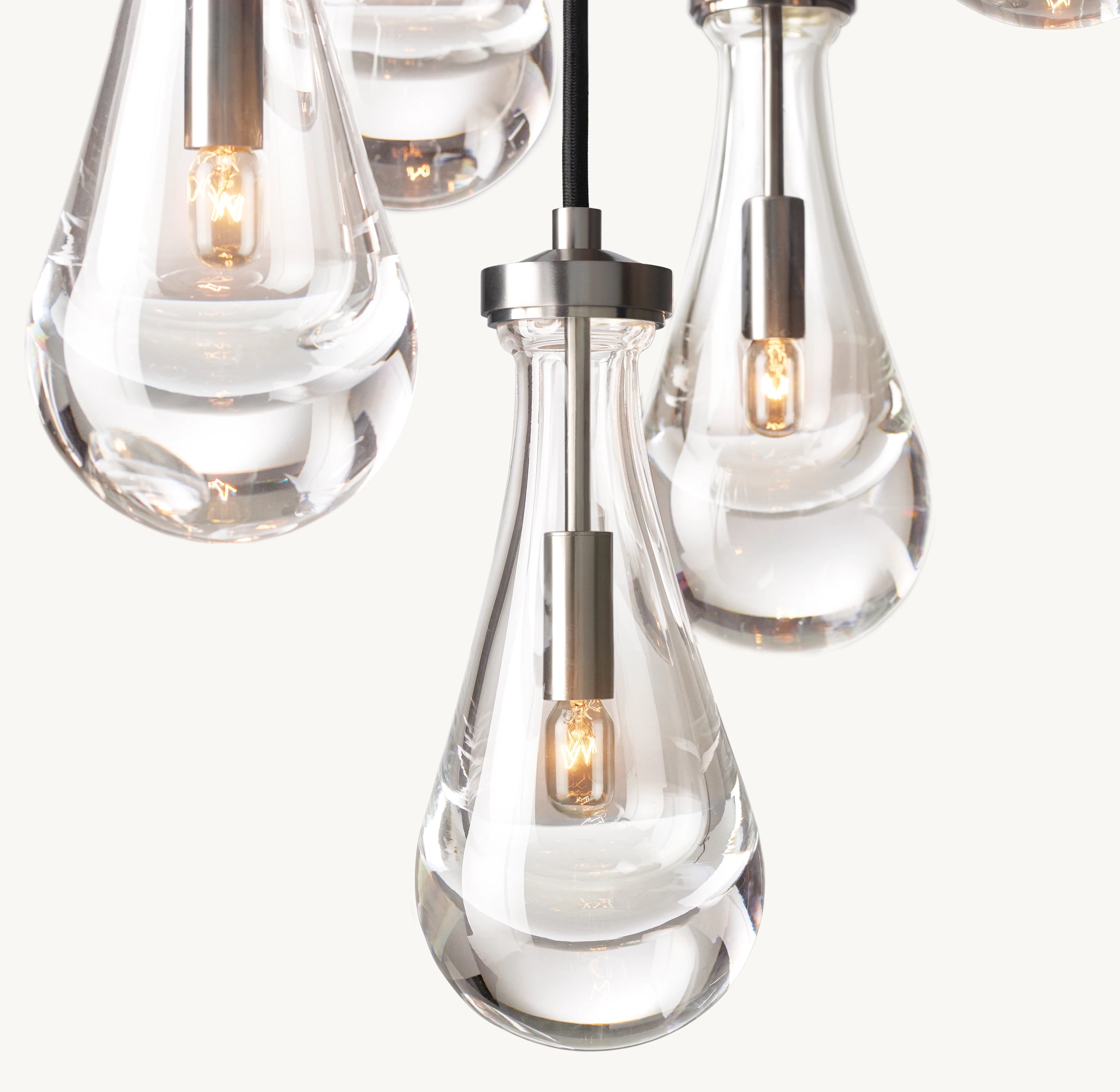 18 Inch Raindrop Glass Round Chandelier