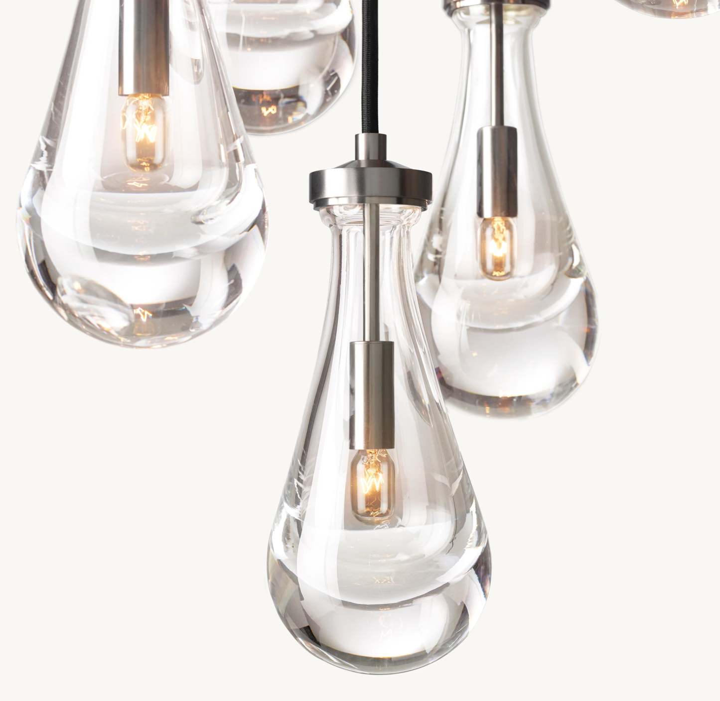 18 Inch Raindrop Glass Round Chandelier