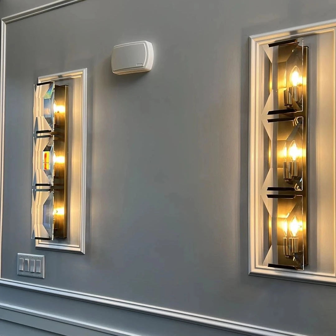 Harlow Crystal Triple Wall Sconce H 32"
