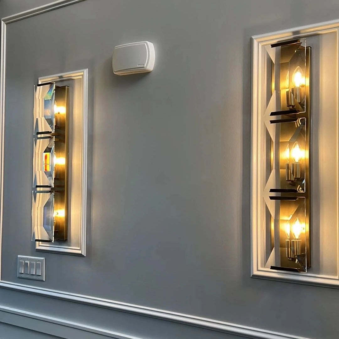 Harlow Crystal Triple Wall Sconce H 32"