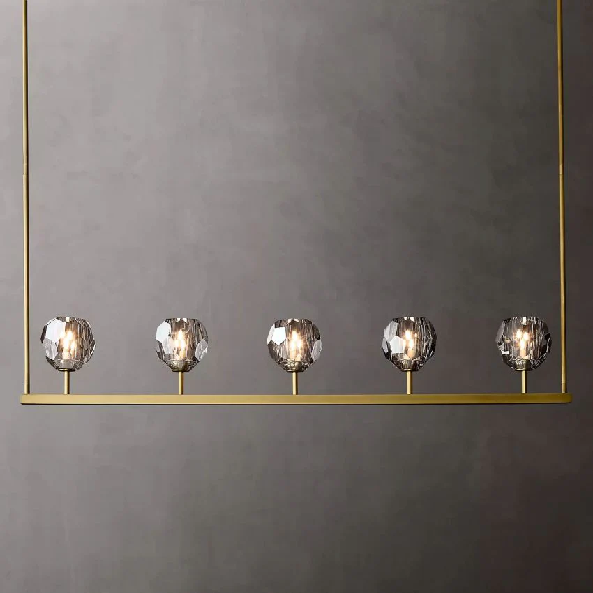 Boule De Cristal Smoke Glass Linear Chandelier 48"