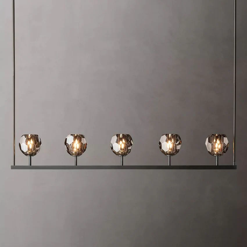 Boule De Cristal Smoke Glass Linear Chandelier 48"