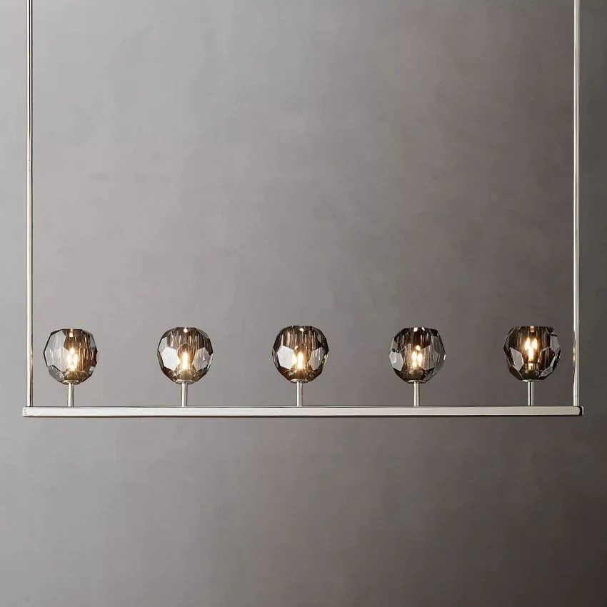 Boule De Cristal Smoke Glass Linear Chandelier 48"