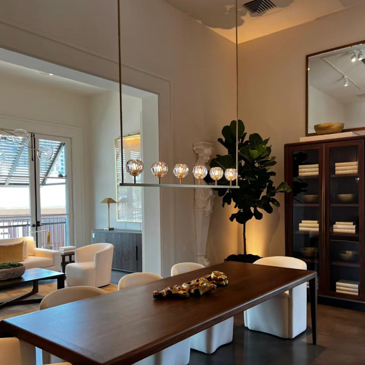 Boule De Cristal Linear Chandelier 60"(Clear )