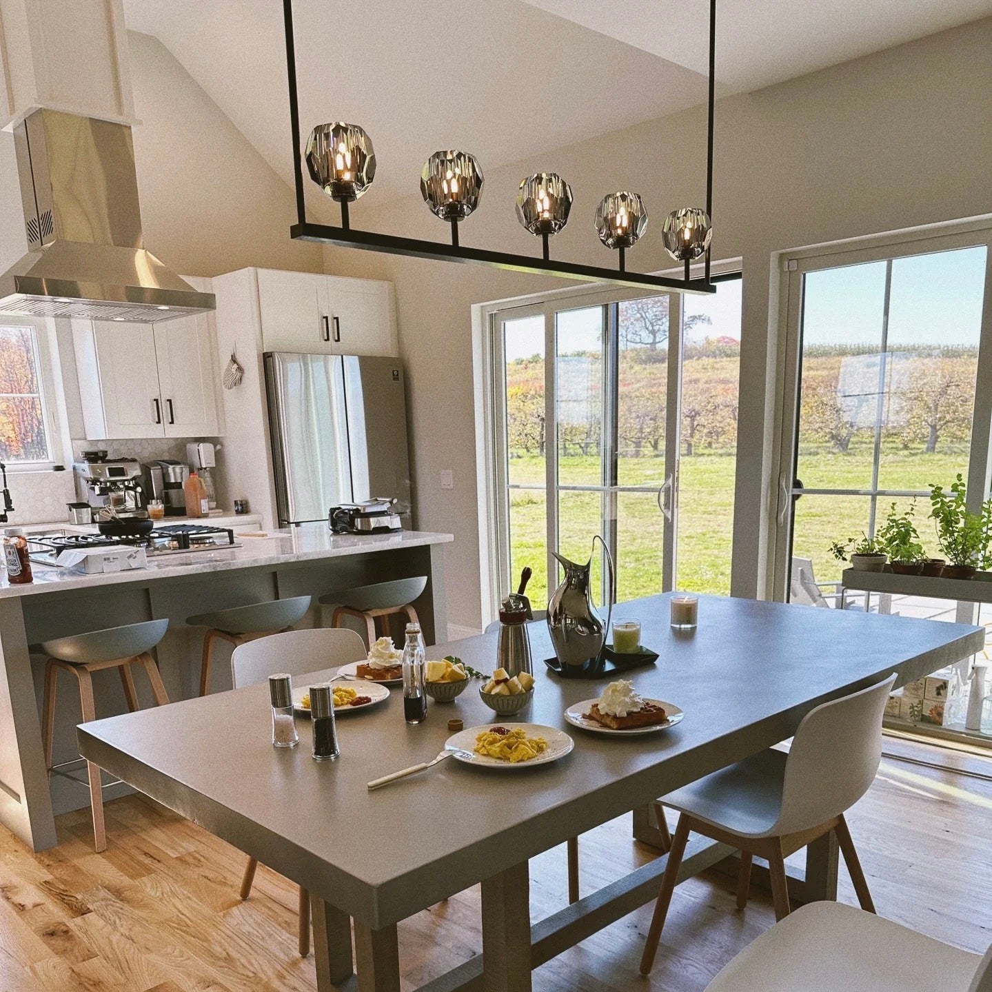 Boule De Cristal Smoke Glass Linear Chandelier 48"