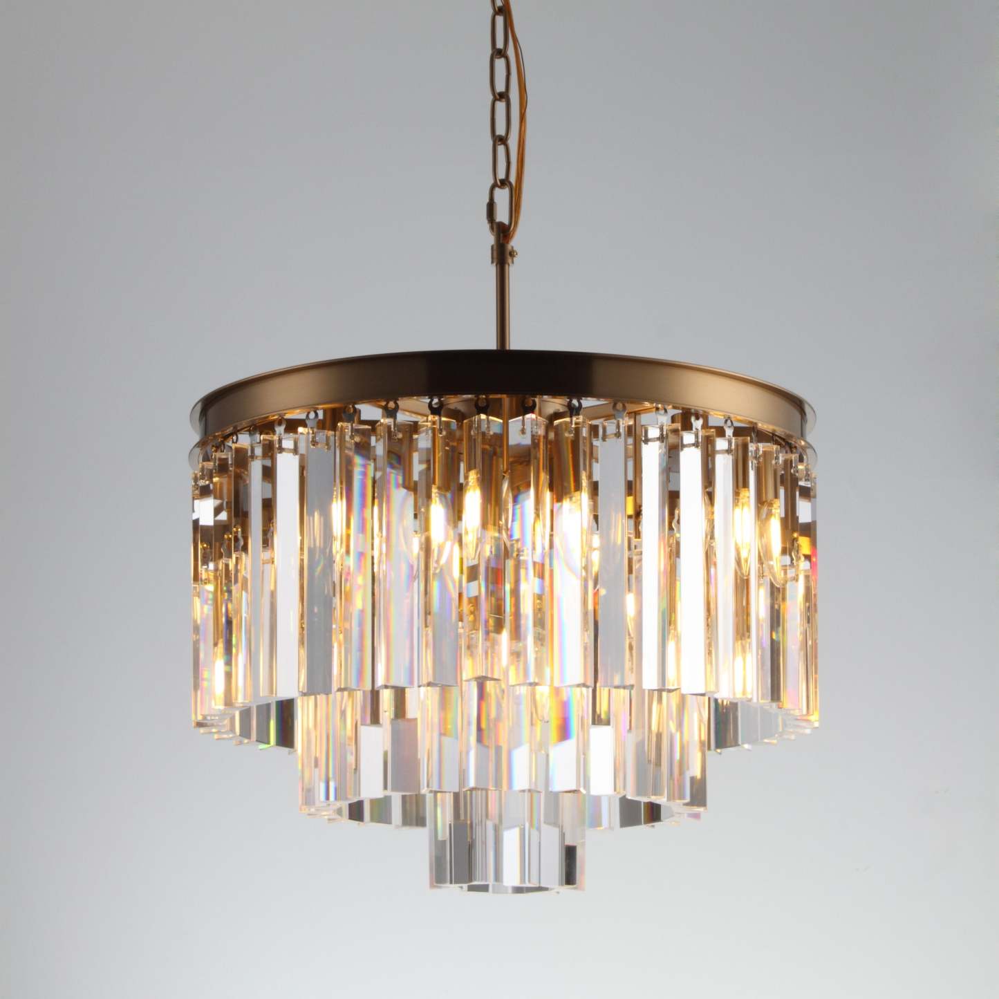 1920s Odeon Crystal Round Chandelier for Living Room, Interior lighting