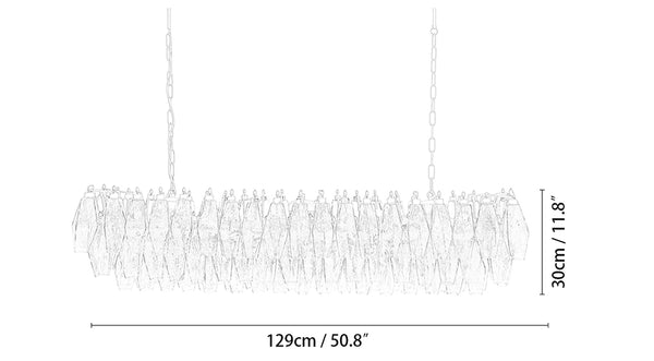 Elegant Transparent Murano Poliedri Chandelier