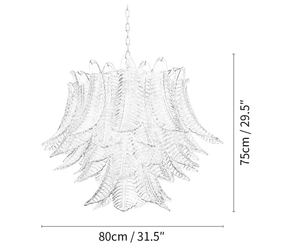 Murano Pink Ferns Glass Chandelier