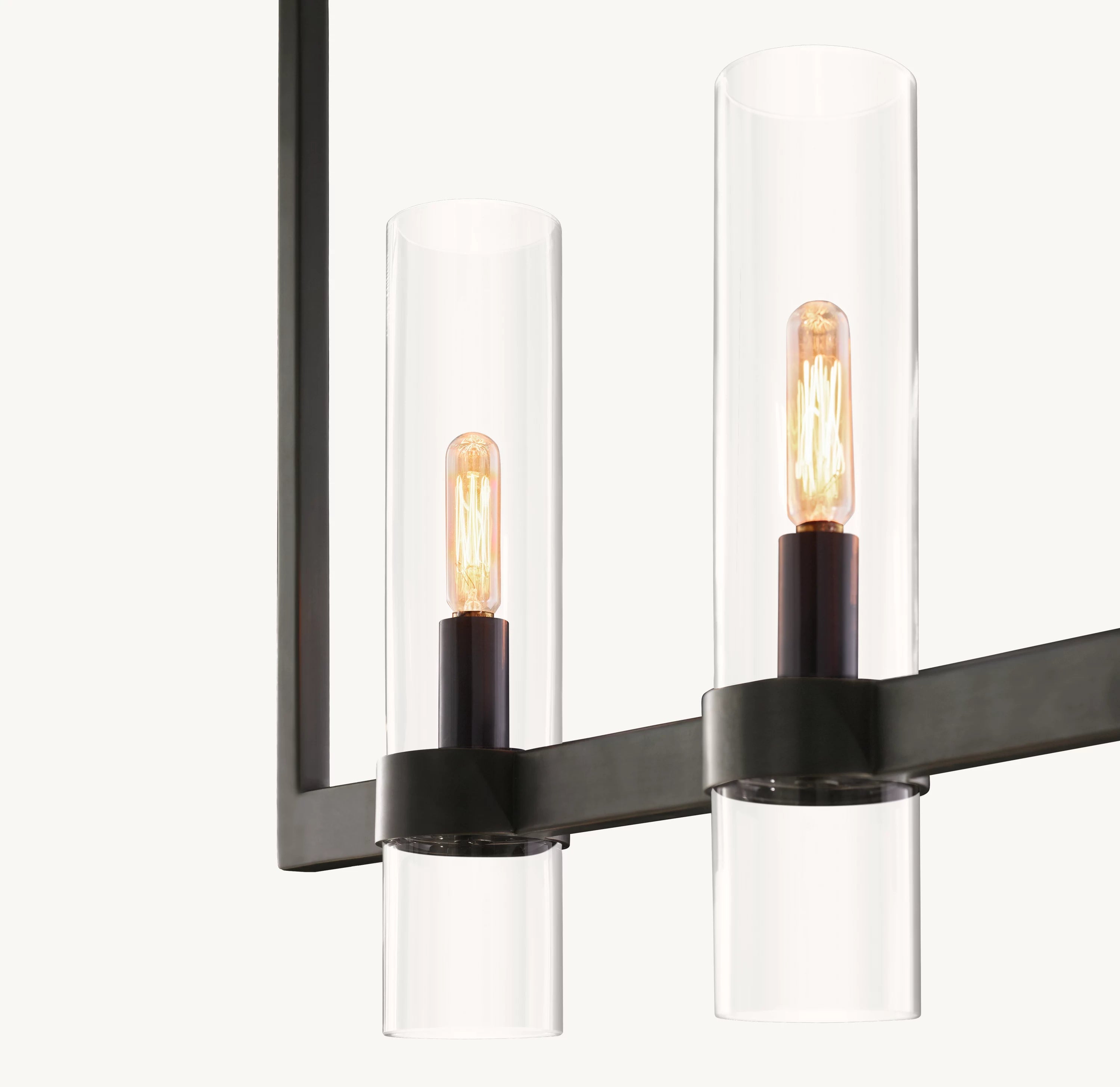 59 Inch Cylindrical Glass Candle Linear Chandelier - Ravelle