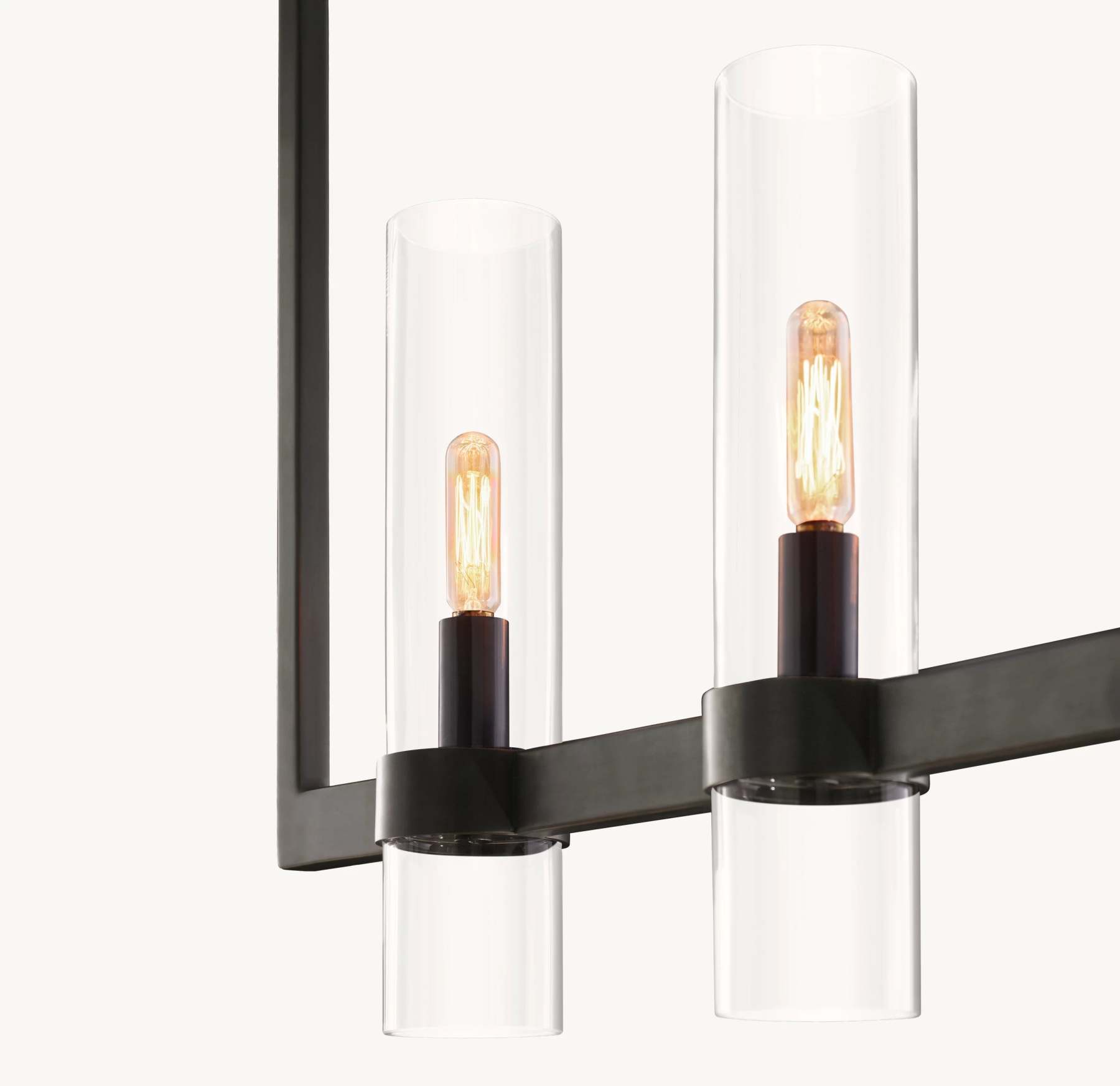 59 Inch Cylindrical Glass Candle Linear Chandelier - Ravelle