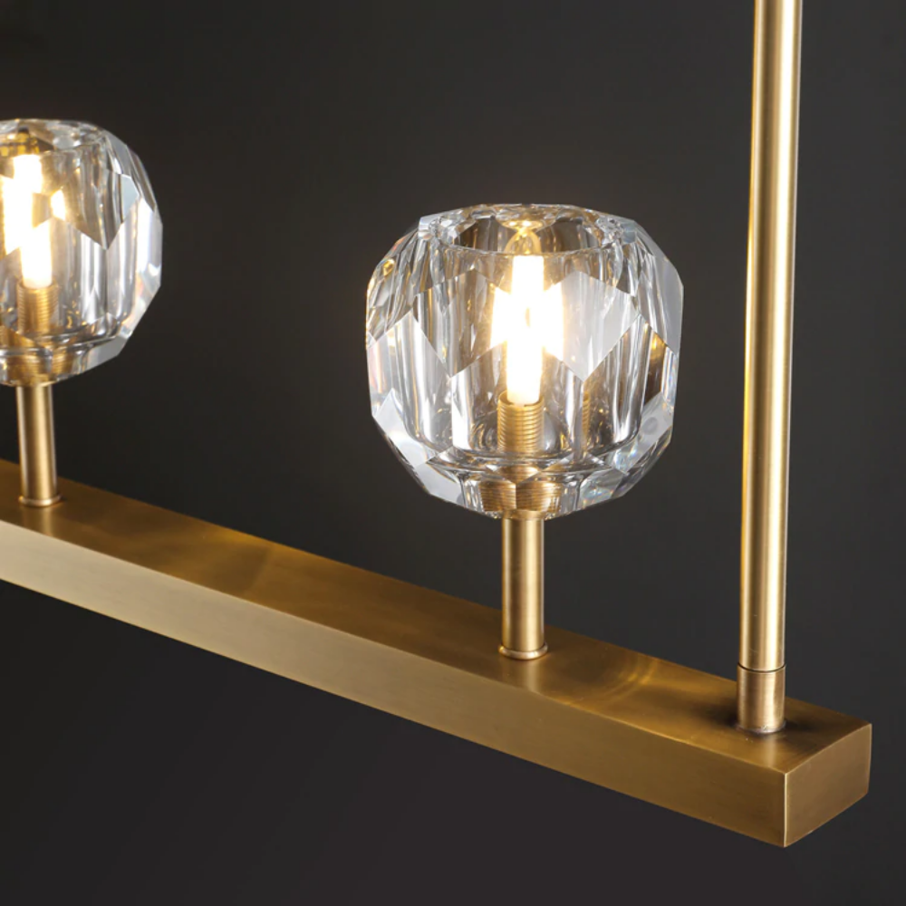 Boule De Cristal Clear Glass Minimalist Linear Chandelier Light 48"