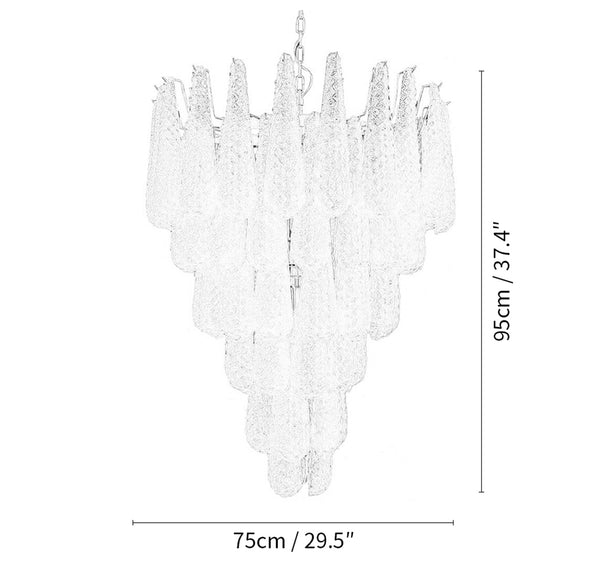 Murano Amber Glass Petals Chandelier