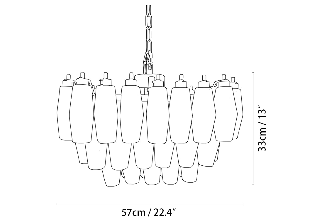 Poliedri Murano Transparent Smoked Chandelier