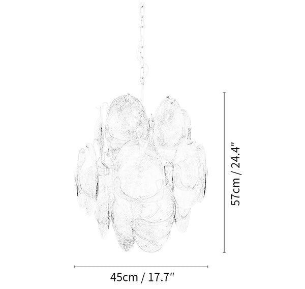 Vintage Murano Lattimo Glass White Chandelier