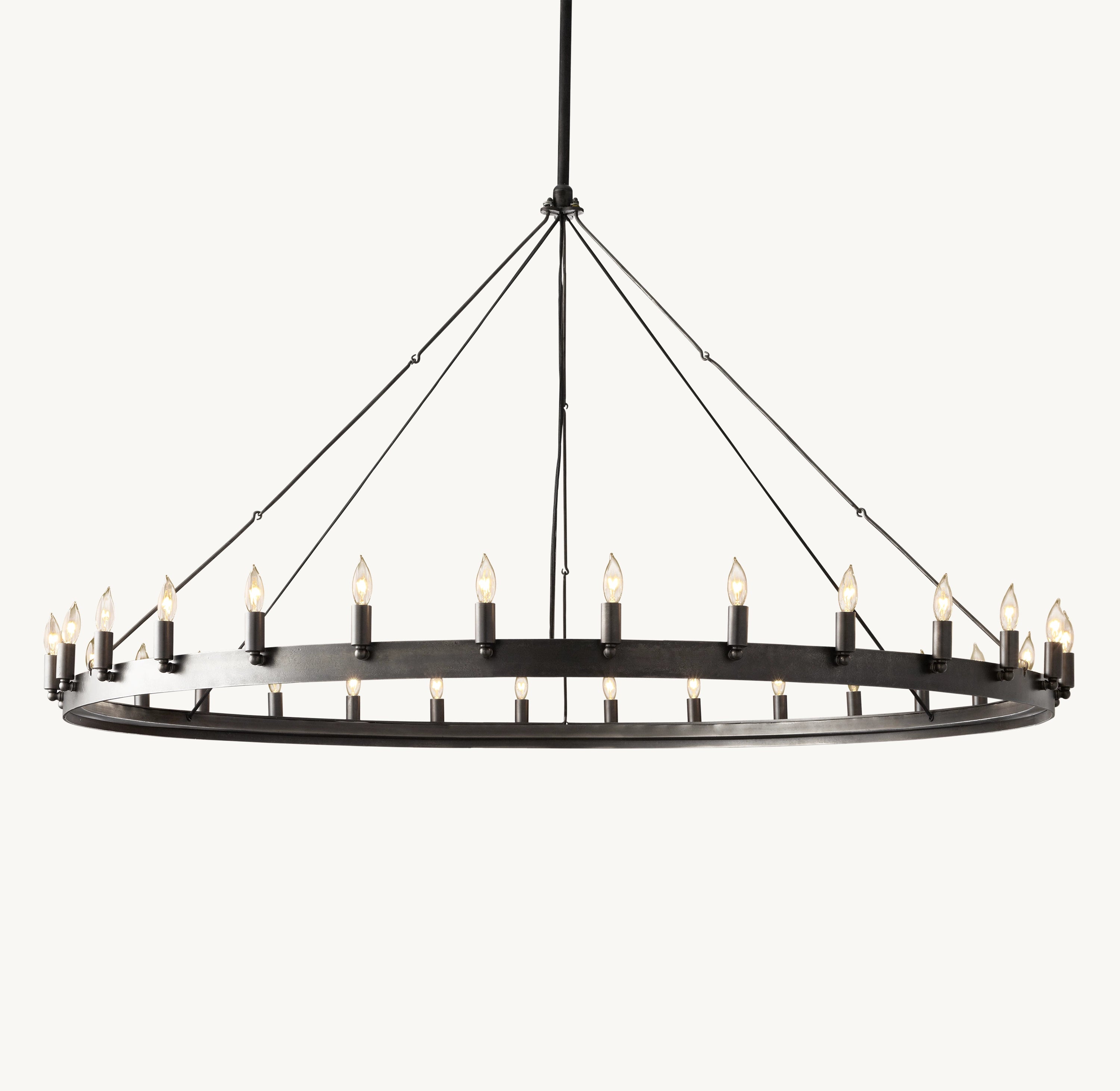 63 Inch Vintage Filament Bent Tip Candle Round Chandelier - Camino