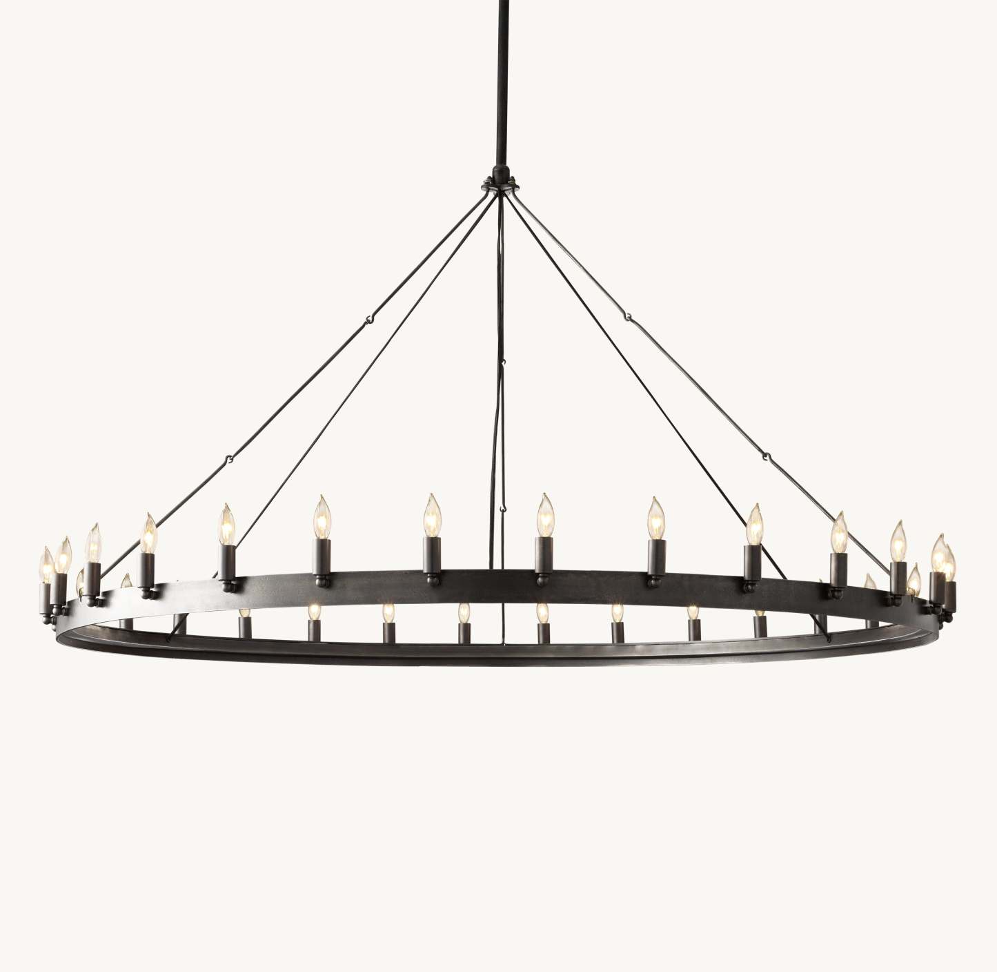 63 Inch Vintage Filament Bent Tip Candle Round Chandelier - Camino