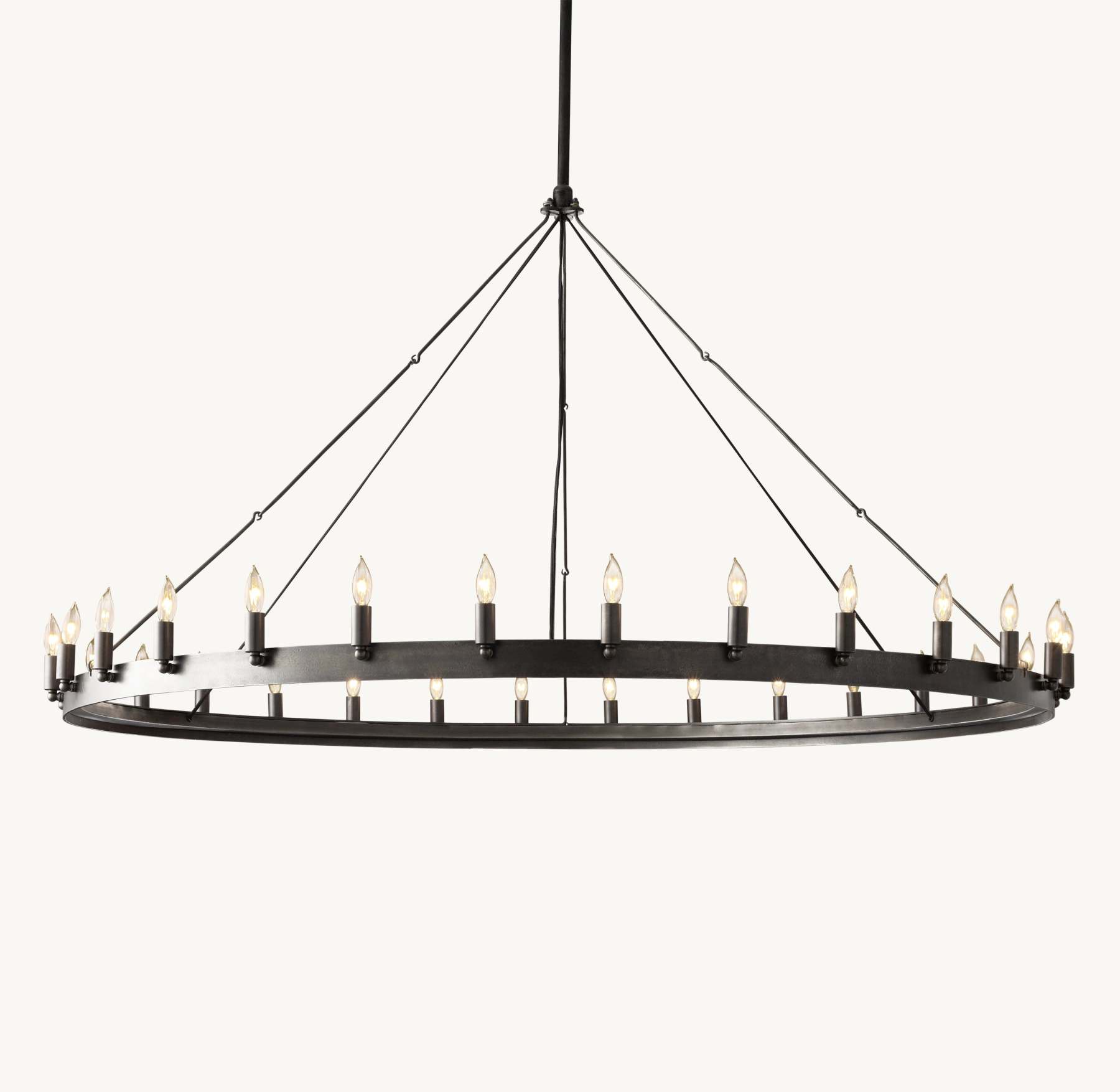 63 Inch Vintage Filament Bent Tip Candle Round Chandelier - Camino