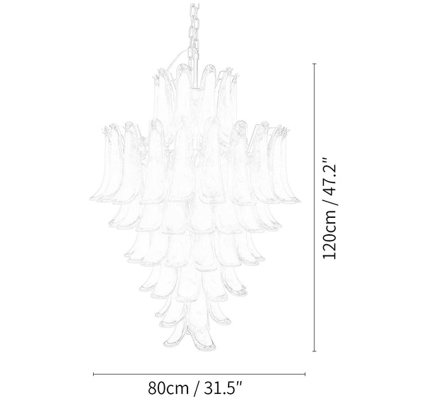 Stunning Murano Amber Glass Petals Chandelier