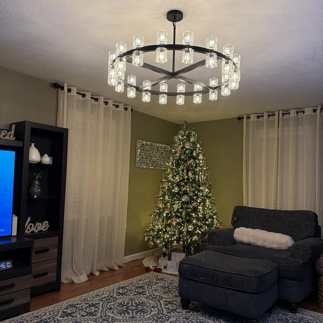 Arcachon LED Round Crystal Chandelier 36" 48" 60"