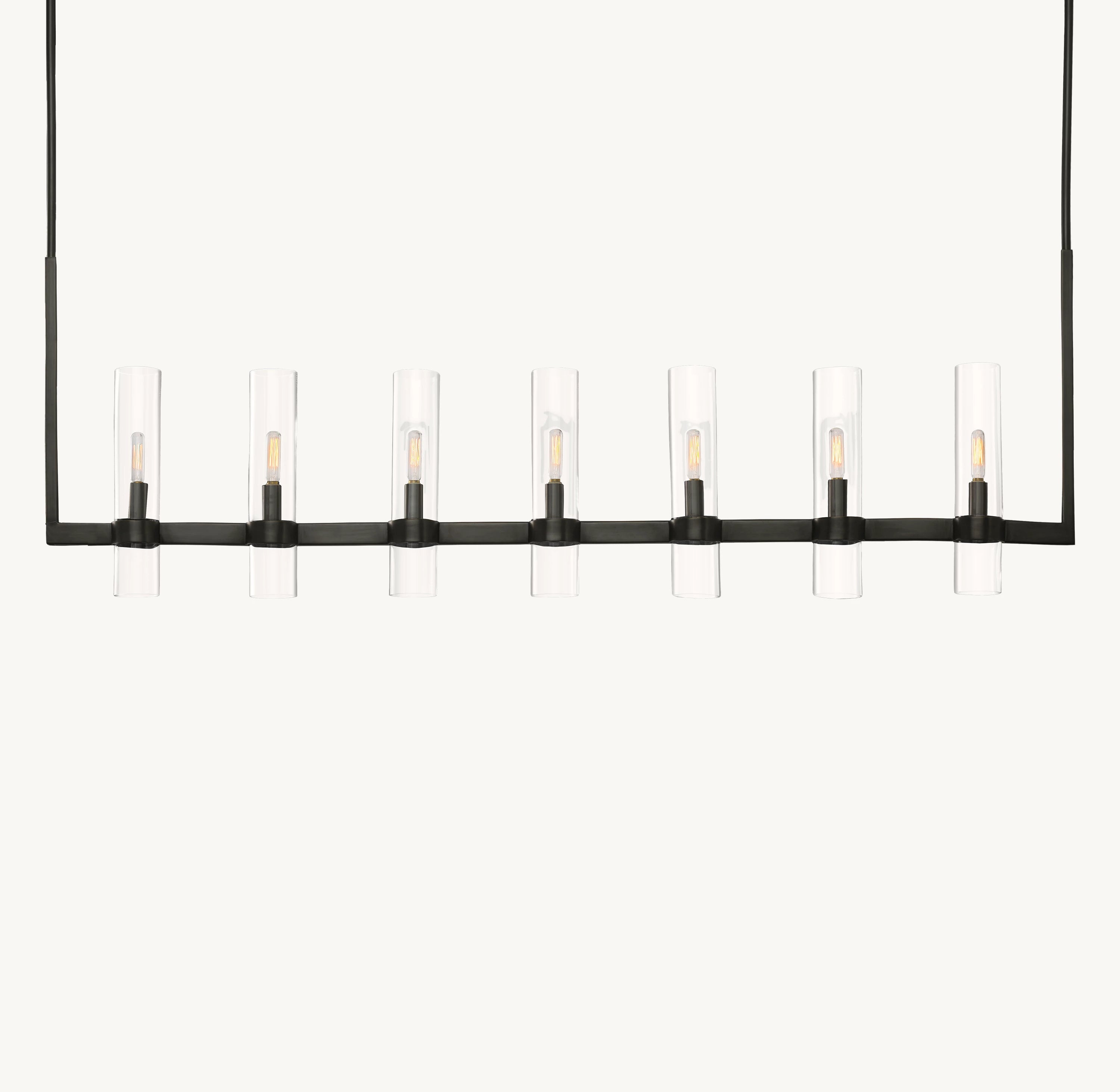 59 Inch Cylindrical Glass Candle Linear Chandelier - Ravelle