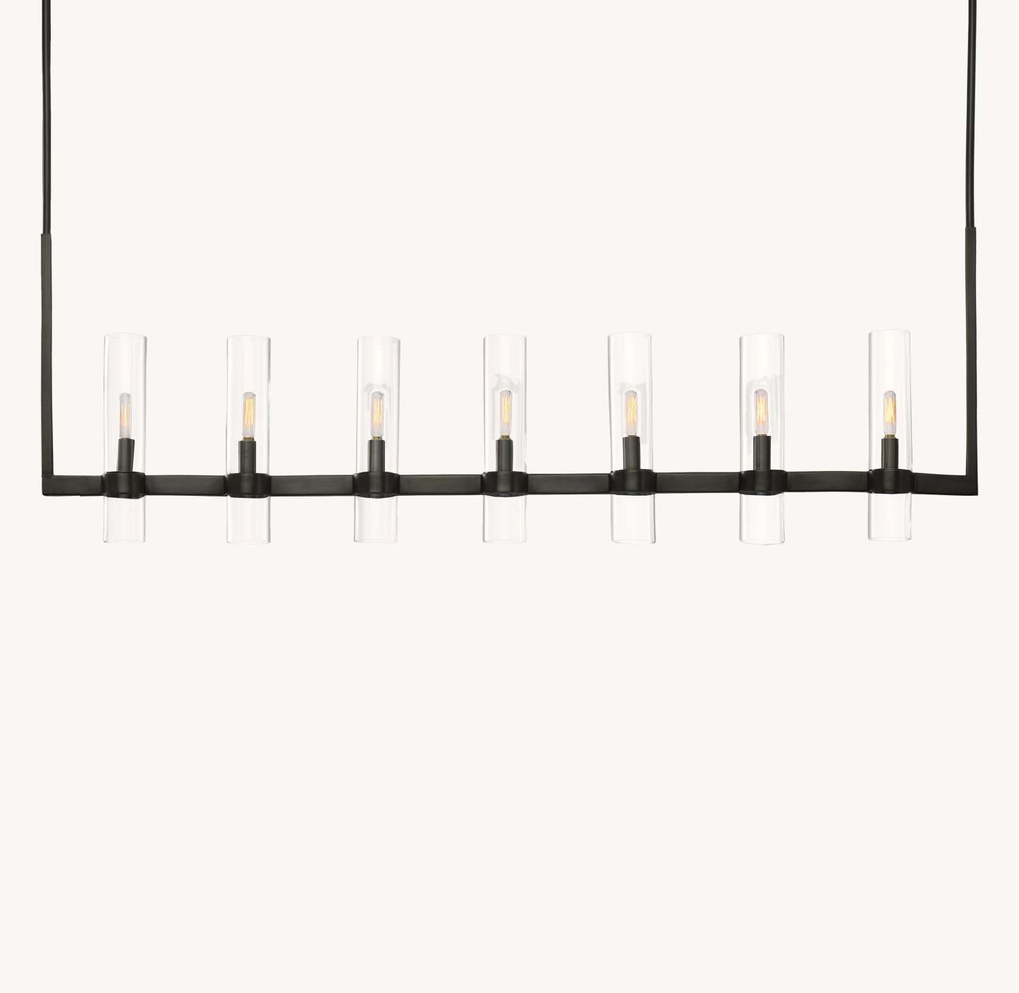 59 Inch Cylindrical Glass Candle Linear Chandelier - Ravelle