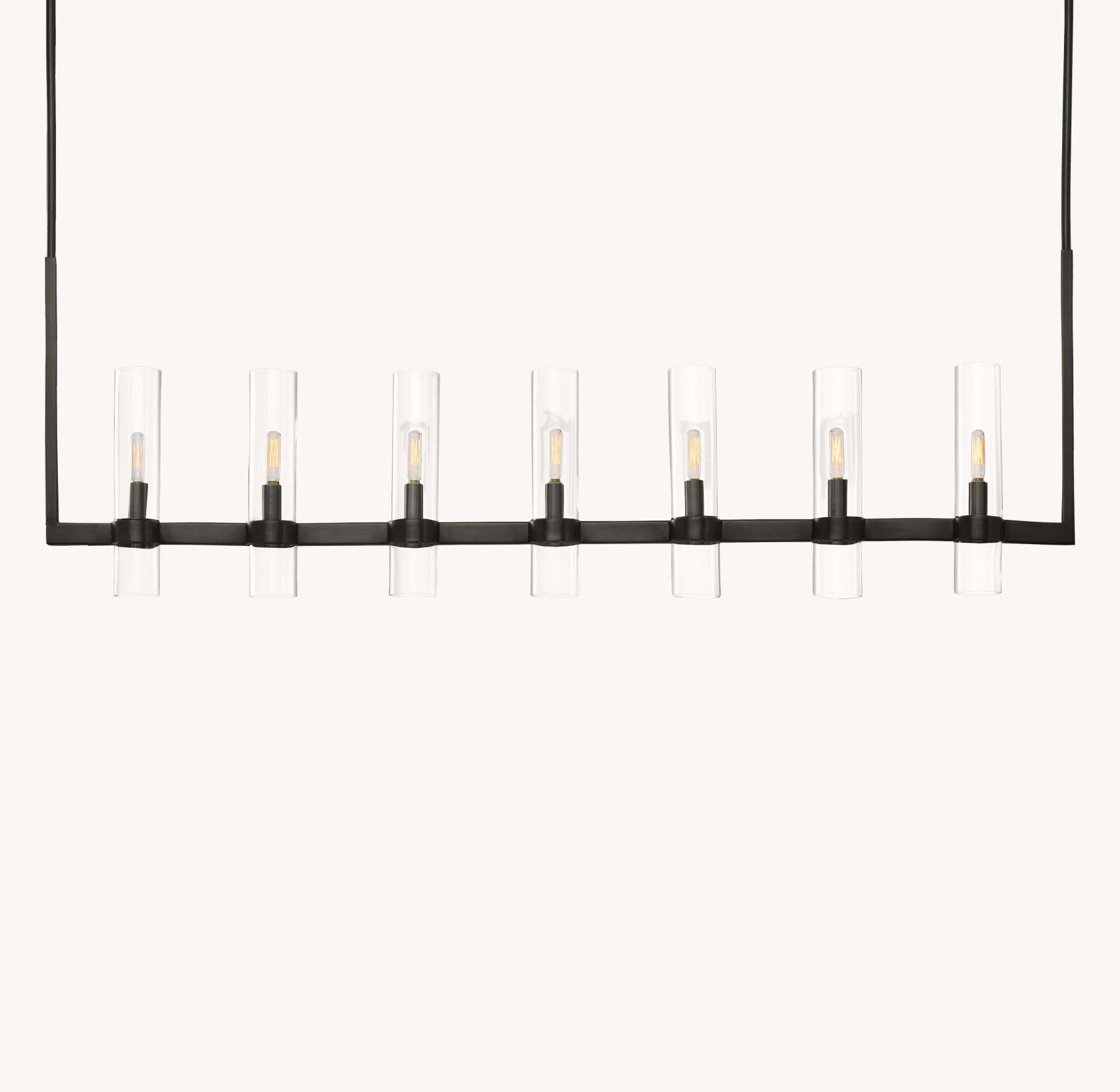 59 Inch Cylindrical Glass Candle Linear Chandelier - Ravelle