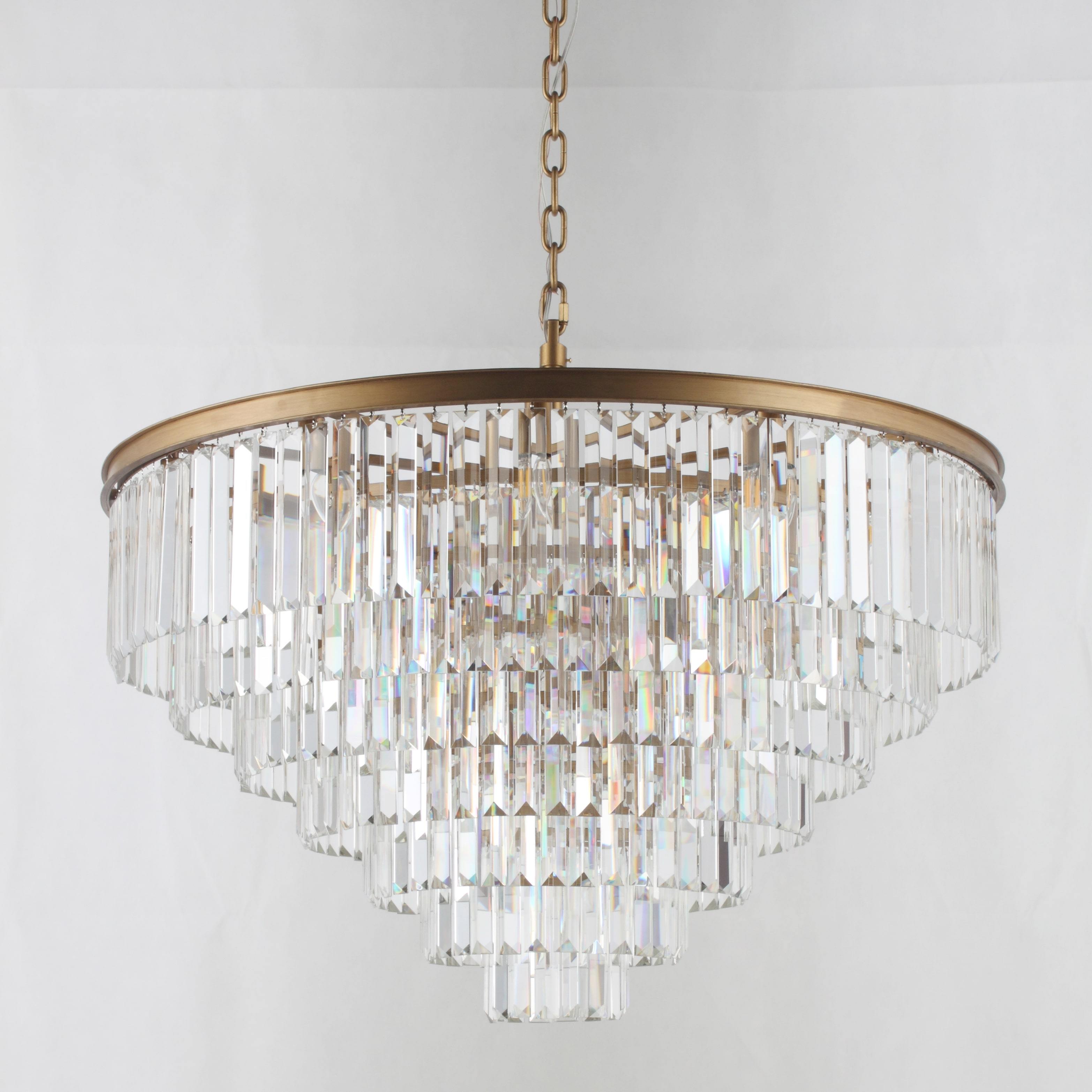1920s Odeon Crystal Round Chandelier for Living Room, Interior lighting