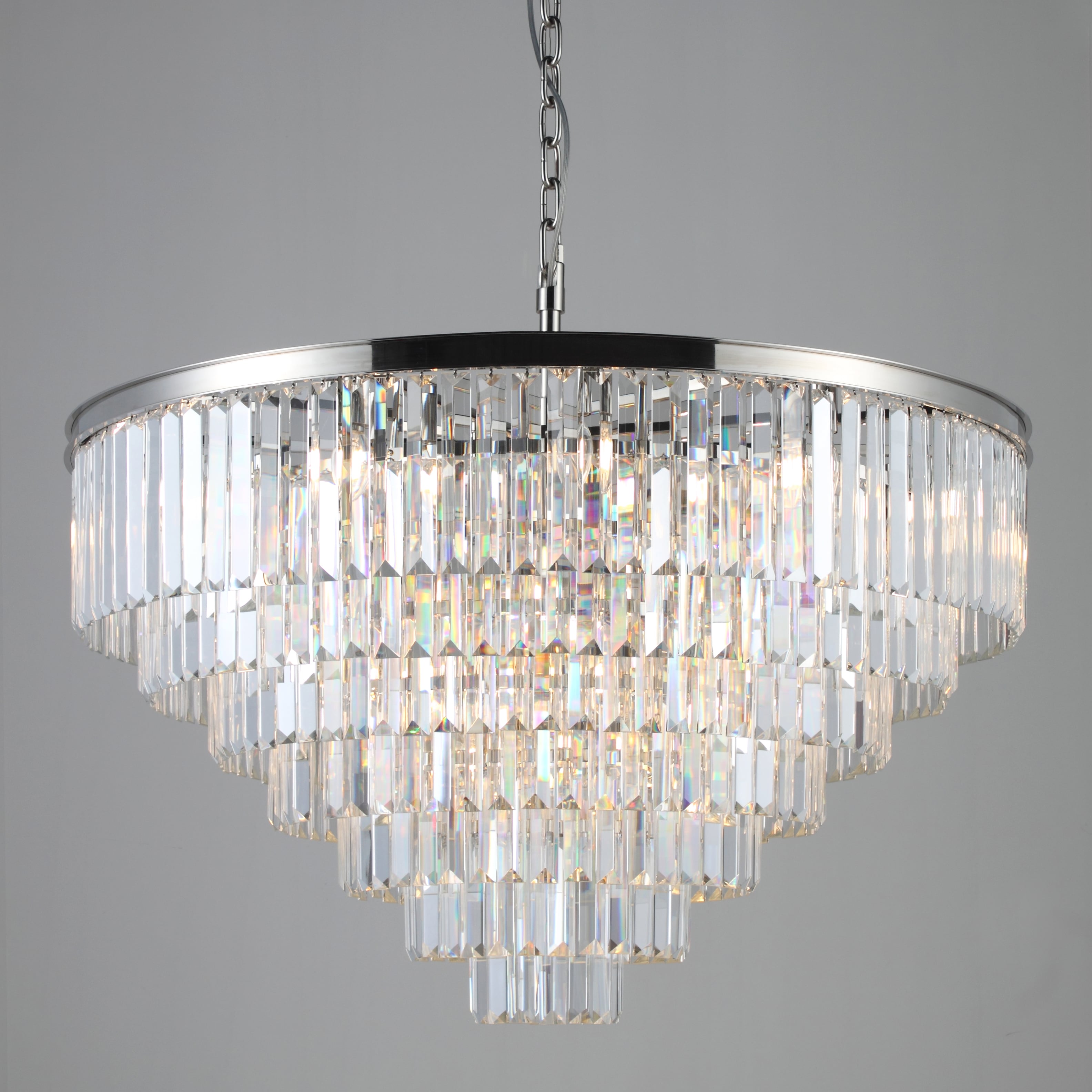 1920s Odeon Crystal Round Chandelier for Living Room, Interior lighting