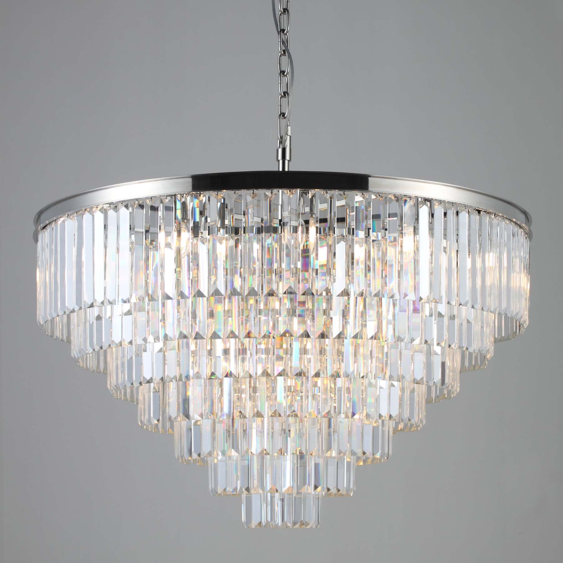 1920s Odeon Crystal Round Chandelier for Living Room, Interior lighting