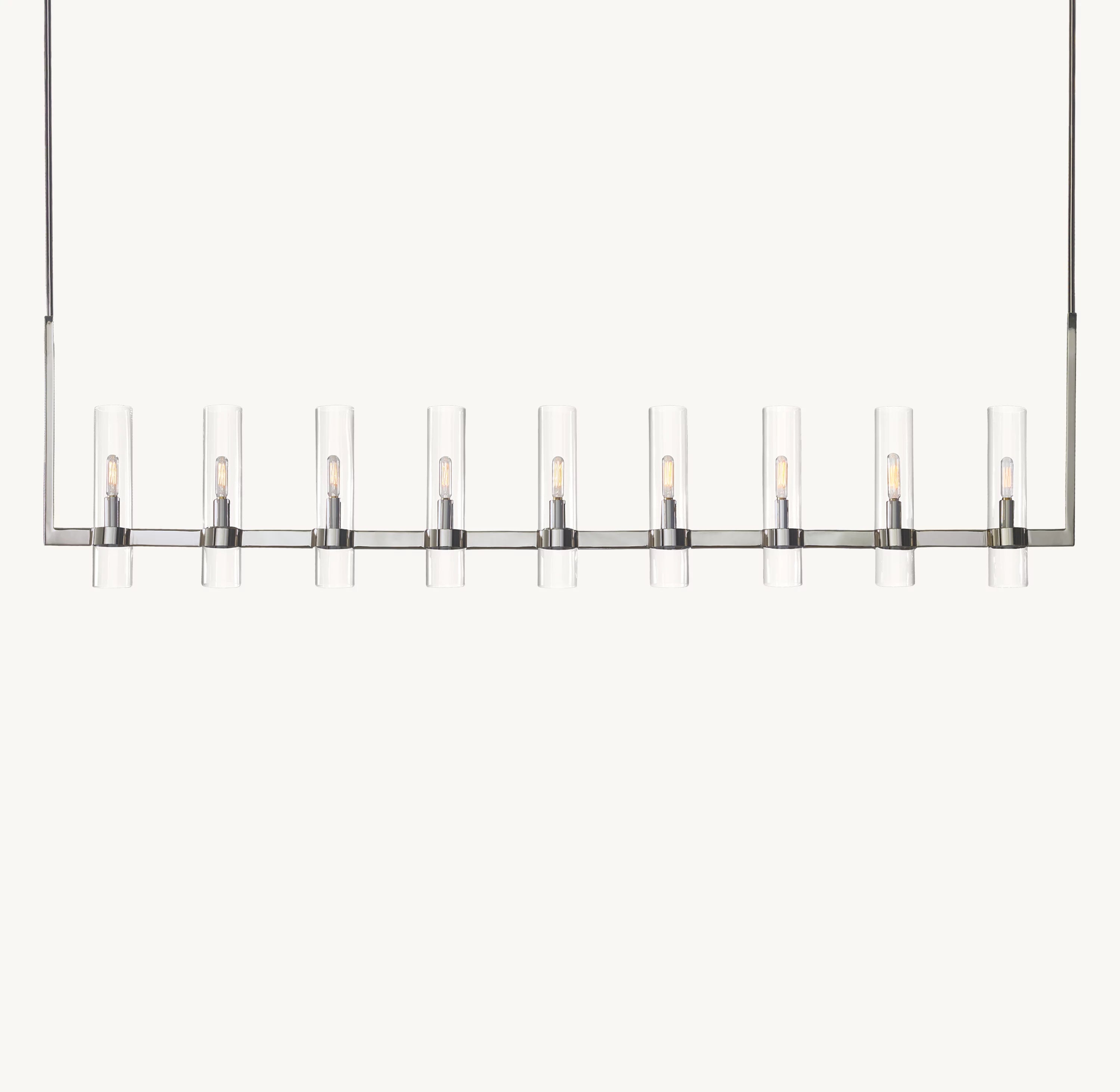 73 Inch Cylindrical Glass Candle Linear Chandelier - Ravelle