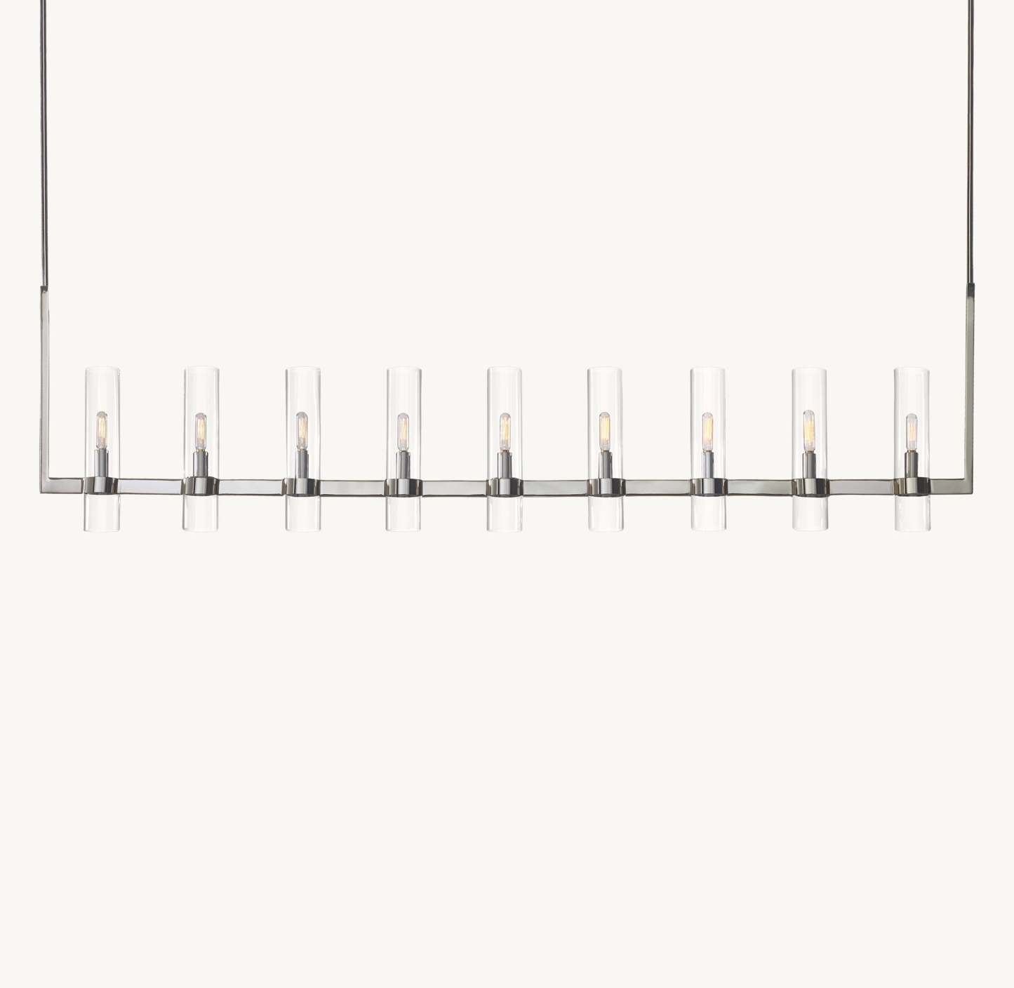 73 Inch Cylindrical Glass Candle Linear Chandelier - Ravelle
