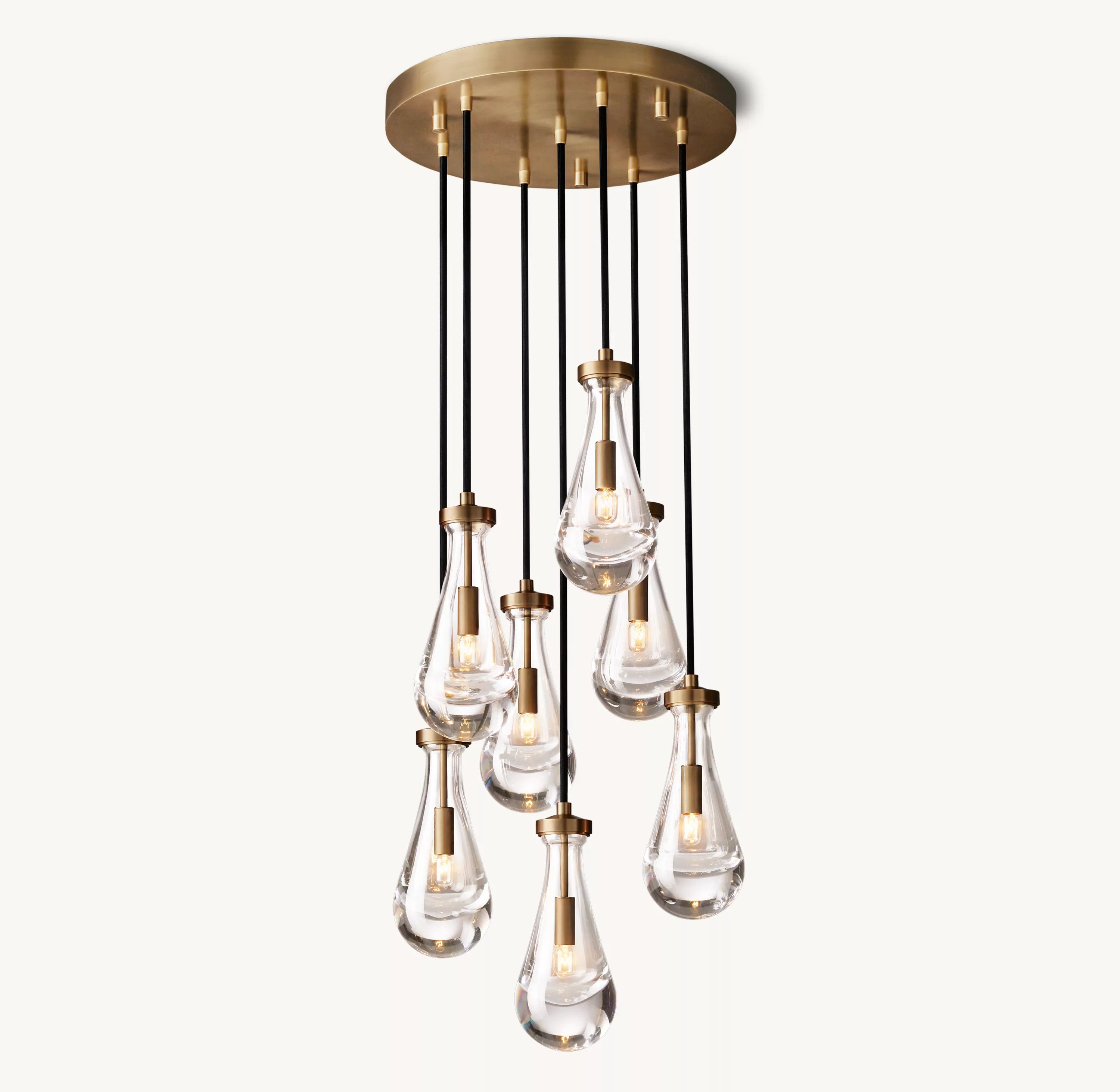 18 Inch Raindrop Glass Round Chandelier