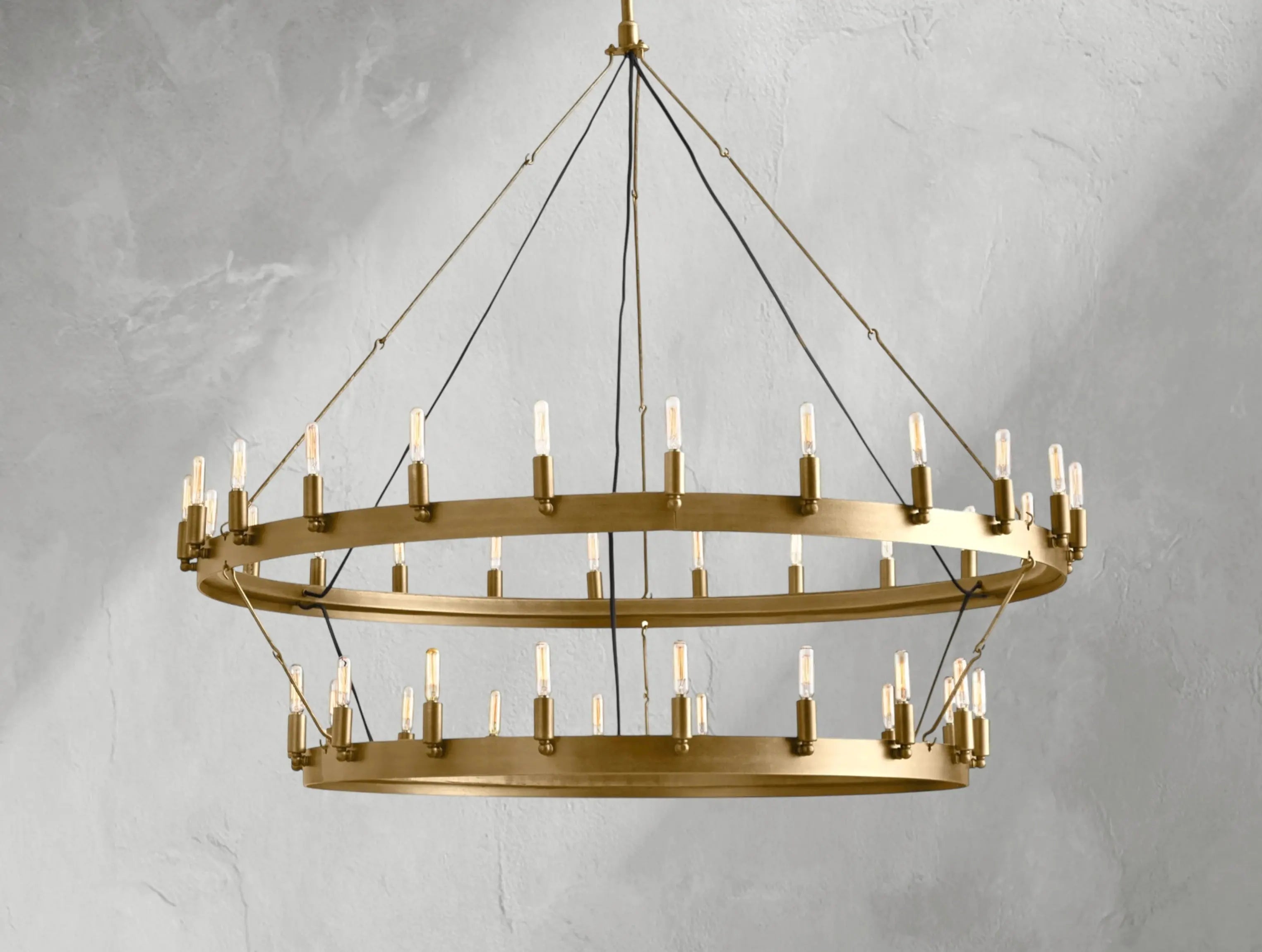 38 Inch Vintage Filament Tubular Candle Tiered Chandelier - Camino